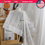 (Selangor Stock) 2024 White Sheer Curtains for Living Room Day Curtains for Windows Door Curtains Tulle Sliding Door Curtain Hook/Eyelet