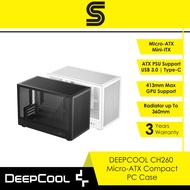 DEEPCOOL CH260 High Airflow Micro-ATX PC Case - Black/White