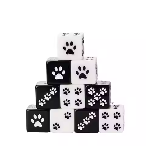 Cute Cat Claw D6 Dice Set 10Pcs16mm Standard Cubes D6 Polyhedral Dice for Role Playing Board Game Ta