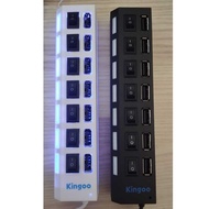 USB HUB 7 Port in 1 Switch (Switch On/Off) KINGOO High Speed output