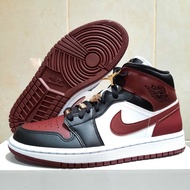 Air Jordan 1 Mid SE Maroon Black Gold Pendants CZ4385-016 ORIGINAL