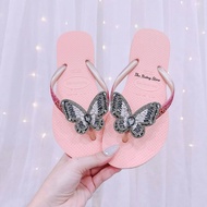 Synthetic Glitter Slippers with 2-Layer B Zen Charm from Brazil - Natural, anti-slip rubber - Thu Hu