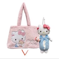 2024聖誕福袋711🎄Hello kitty絨毛托特包❤️