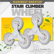 2Pcs Stair Climber Wheel Replacement For Shopping Trolley Cart Roda Troli Barang Pasar Kecil Foam Ro