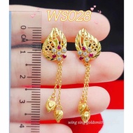 Wing Sing 916 Gold Earrings / Subang Indian Design  Emas 916 (WS028)