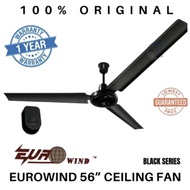 EUROWIND CEILING FAN 56”/BLACK CEILING FAN (1CARTON /3 UNIT) KIPAS SYLING