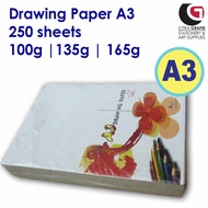 Drawing Paper A3 | Drawing Block | 250 Sheets | Kertas Lukisan A3 | 100gsm | 135gsm | 165gsm