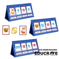 EDUCRATEPH CVC Word Builder Pocket Chart | Montessori Phonics Spelling Toy | Alphabet