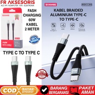 TYPE C TO TYPE C Cable 2 METER 60W REDSKULL RSDCC200 Type C to Type C PD 3A 60W Data Cable FASH CHAR