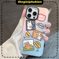 Iphone Case Matte Gradient Color Changing Rabbit and Bear For Iphone 6/7/8/plus/x/xr/xs/11/12/13/14/