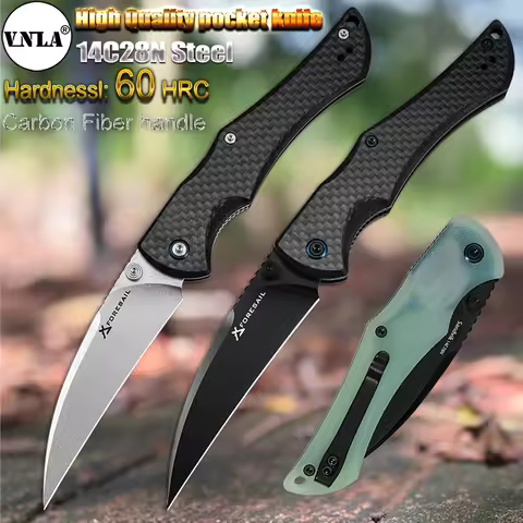 VNLA 14C28N Steel Sharp Folding Knife Outdoor Camping Hunting Cutting Survival Hiking Fishing Portab
