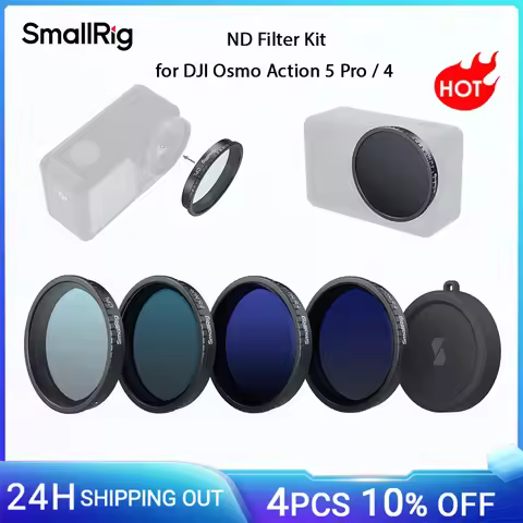 SmallRig ND Filter Kit for DJI Osmo Action 5 Pro / 4 with FS ND8/16/32 Filter, CPL Filter, Silicone 