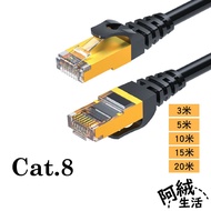 Ah Rong Life RJ45 Ultra-High Speed Network Route|Cat Cat.8 Super Eight Type|3m~20m|RN-770|24K Gold-P