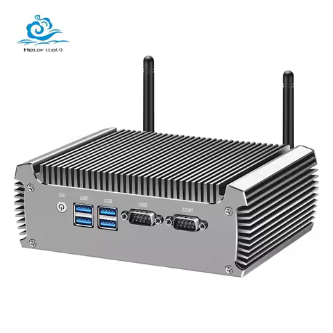 Helorpc 2LAN2COM Industrial Mini PC with Inter i5-5200U/I7-5500U Support Win10/11 Linux Pfense WiFi 