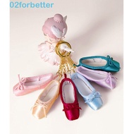 FORBETTER Mini Ballet Shoes Keychain, Satin Ballet Shoe Shape Pointe Shoes Keyrings, Soft Pointe Sho