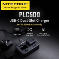 NITECORE PLC500 USB-C Dual-Slot Charger 71g 500mA Output For PLB500 Battery