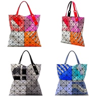 Issey Miyake New Six-grid Geometric Diamond Plaid Bag Shoulder Handbag Flag Pattern Patchwork Plaid Bag Tote Bag