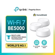 TP-Link BE5000 (3 Pack) WiFi 7 Whole Home AI-Driven Mesh WiFi Router with Homeshield Deco BE25