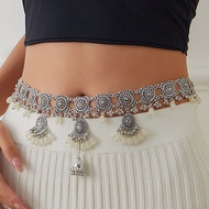 Indian Vintage Water Droplet Bells Tassels Hip Chain | Ottiyanam | Waist Belt | Indian Hip Chain | S