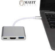 MAYIT 3 in 1 Type-C Hub, TypeC to HD Compatible USB PD 4K Output TypeC Docking Station, Plug and Pla