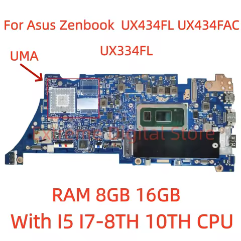UX334FL motherboard for ASUS Zenbook UX463FL UX434FL UX434FAC laptops, with i5/i7-8th/10th CPU, RAM-