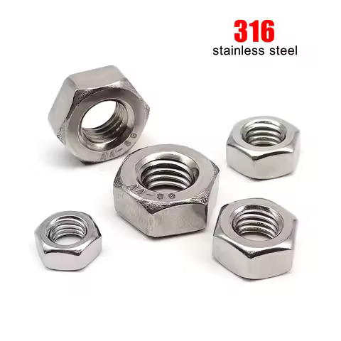 2/5/10/50pcs High Quality M3 M4 M5 M6 M8 M10 M12 M14 M16 DIN934 316 A4 Stainless Steel Hex Hexagon N