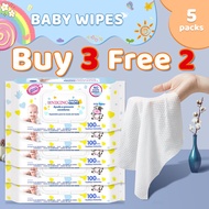 【💝Hot Sale💝】Buy3 Free2 BabyZoom Baby Makapal Wipes 100Sheets 5 Packs wipes for baby wet wipes baby w