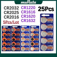 25Pcs Original Murata CR2032 CR2025 CR2016 CR1220 CR1620 CR1616 CR1632 Button 3V Car Key Battery Rem