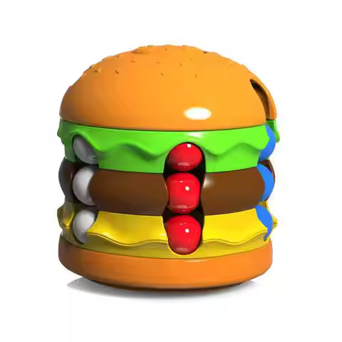 Hamburger French Fries Magic Rotating Beans Puzzle Mind Challenge Games IQ Brain Teaser Stress Relie