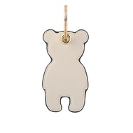 【COACH】平滑皮革熊熊造型吊飾/鑰匙圈(白色)/平行輸入