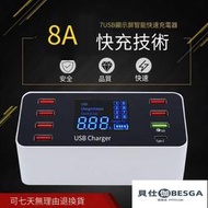 多孔USB充電頭 USB充電頭自動斷電智能數顯充電器蘋果 type-c PD快充充電頭