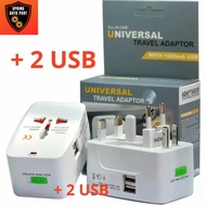 Newest Best International Universal Travel Plug+2 Usb Adapter