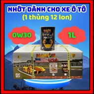 Thùng nhớt xe ô tô tay ga GOLD X12+ TURBO++ 0W30 1L (12 lon) dùng cho động cơ xăng và diesel siêu cấ