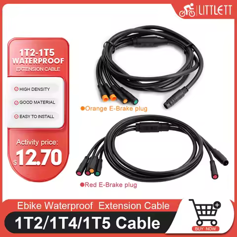Electric Bicycle 1T2/1T4/1T5 Waterproof Plug Cable Controller Light Ebrake Throttle Display E-Bike C