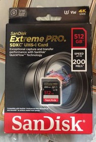 SanDisk Extreme PRO SDXC UHS-I 512GB 記憶卡