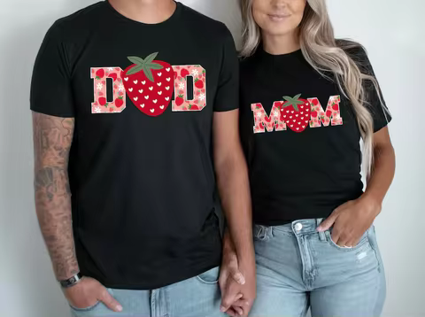 Mom and Dad Berry First Birthday Strawberry Shirt Matching Strawberry shirts, Mama Strawberry Theme 