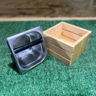 coffee knock box Coffee Knock Box Stainless Steel Wood Coffee Grounds Container Box กล่องไม้ใส่ถังเค