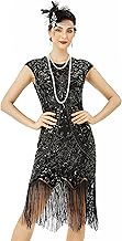 BABEYOND Flapper Dresses 1920s Gatsby - Roaring 20s Dresses for Women with Tassel Hem Crew Neck