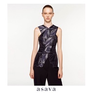[asava ss24] Ayla Cross Sleeveless Top เสื้อผู้หญิง แต่งดีเทลไขว้ด้านหน้า แขนกุด แต่งตะเข็บด้านหน้าแ