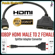 100%authentic!! 1080P HDMI Splitter Male to Female Cable Adapter Converter HDTV 1 Input 2 Output