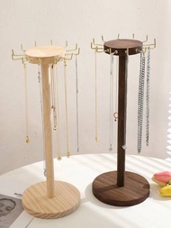 單件木製珠寶架-圓形項鍊和手鍊展示架-展示珠寶配件的櫥窗展示據點