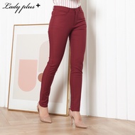 Lady Plus กางเกงขายาว | Long Pants 9746PL กางเกงทำงาน กางเกงทรงสลิม สีแดง