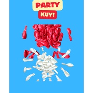 MERAH 12 inch doff balloons matte retro latex balloons per 100 pcs red and white balloons 17 August 