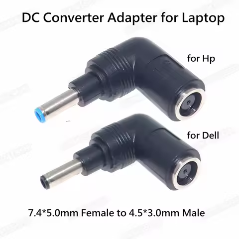 DC Power Adapter plug for HP Dell DC Jack 7.4*5.0mm Female to 4.5*3.0mm Male with pin Converter for 