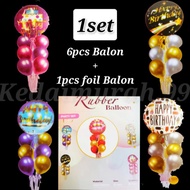 7pcs set balloon+balloon foil happy birthday latex ballon balon belon