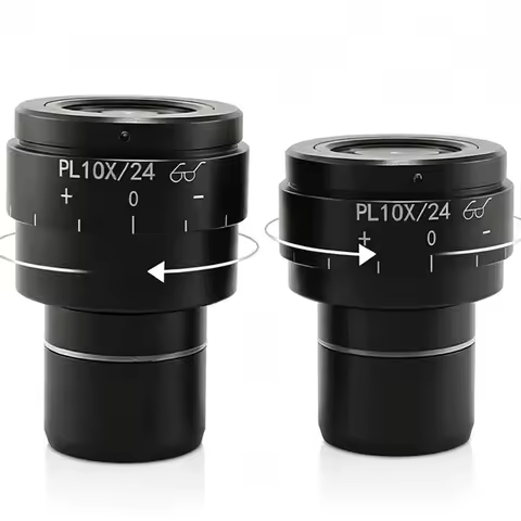 PL10X Stereoscopic Microscope Eyepiece Wide Angle High Eyepoint Field View 24MM Adjustable Vision In