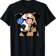 Pitbull Patriot T-Shirt American Flag July 4