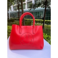 Authentic Anya Hindmarch Smiley Featherweight Ebury Leather Tote