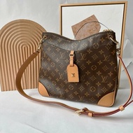 LV Odéon MM Monogram老花帆布皮革行李吊牌斜背包 M45355