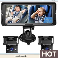 Car Baby Camera Car Baby Monitor Camera Dual Channel 6.8inch 1080P Display with 2 IR Night Vision Ca
